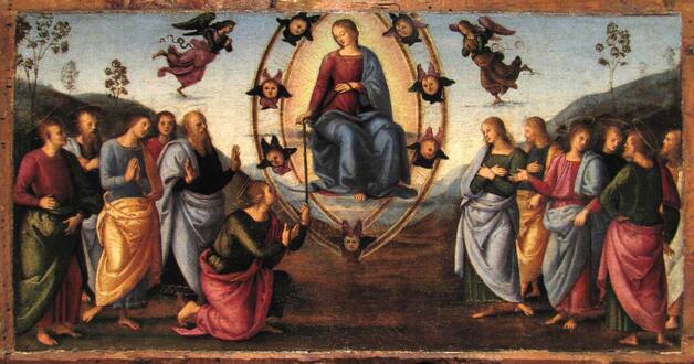 Storie della Vergine (predella) Pietro di Cristoforo Vannucci, best known as Il Perugino (c. 1448 Città della Pieve – 1523 Fontignano)