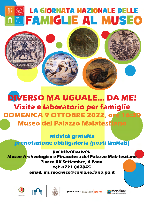 9 ottobre 2022: Giornata Nazionale delle Famiglie al Museo Al Museo del Palazzo Malatestiano visita animata per famiglie e laboratorio