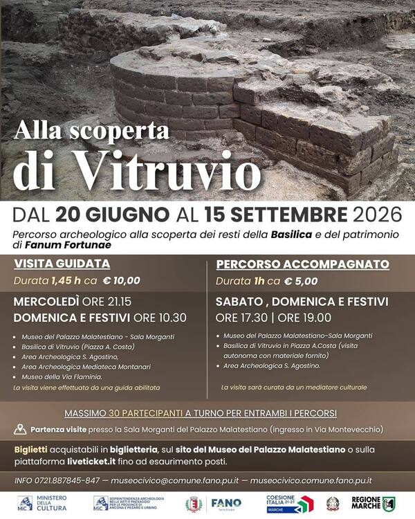 Sistema Museale di Fano: novità per i percorsi vitruviani, orari estivi e aperture straordinarie in occasione di Passaggi Festival