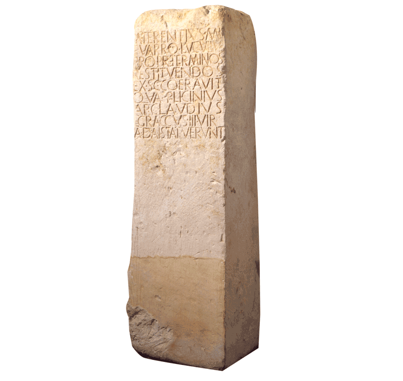 “Cippo graccano” (Roman milestone) From San Cesareo 82-81 or 75-75 BC