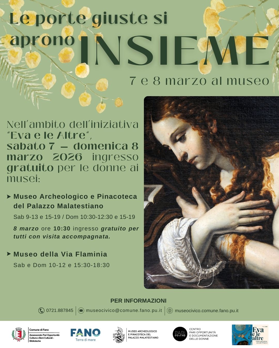 Le porte giuste si aprono insieme: il 7 e 8 marzo 2026 ingresso gratuito per le donne ai musei civici